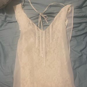 Cream Miss Me tank top